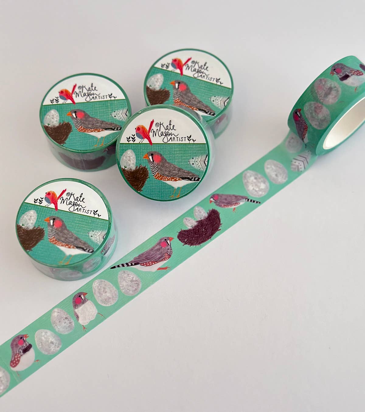 Bird Finches Eggs Nest Washi Tape | Kate Mason Artist