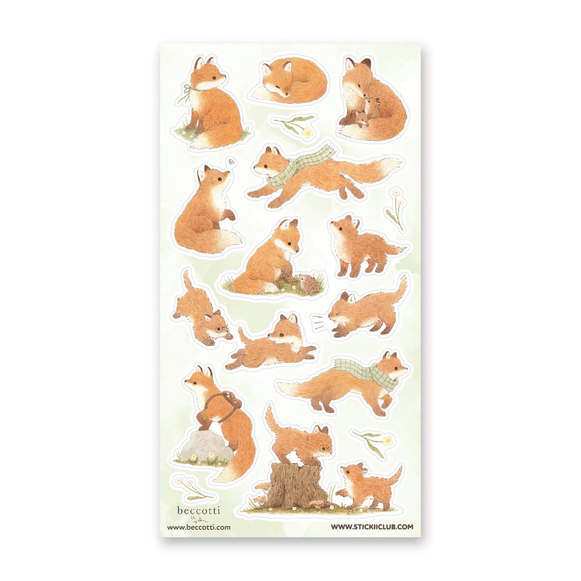 Lovely Little Foxes Sticker Sheet by Stickii | Papertail Fox