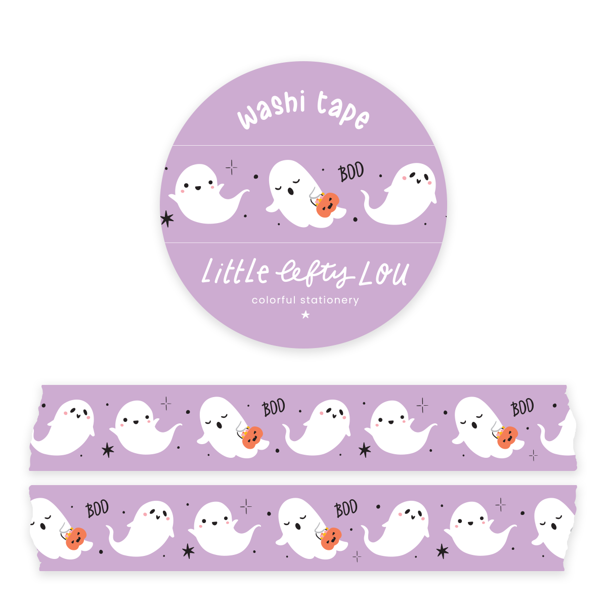Ghosts Purple Washi Tape by Little Lefty Lou | Papertail Fox