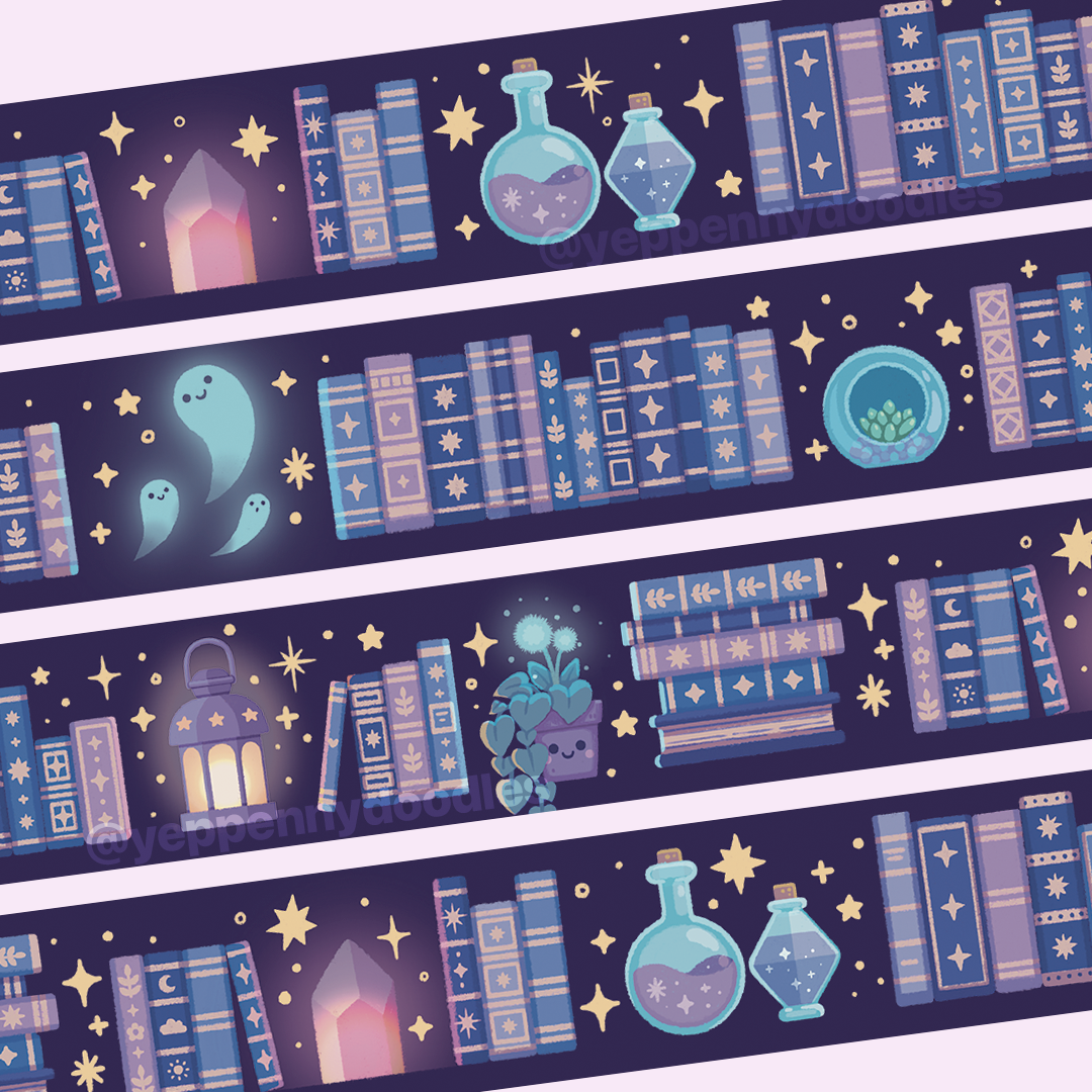Magic Library Washi Tape by Yeppenny Doodles | Papertail Fox