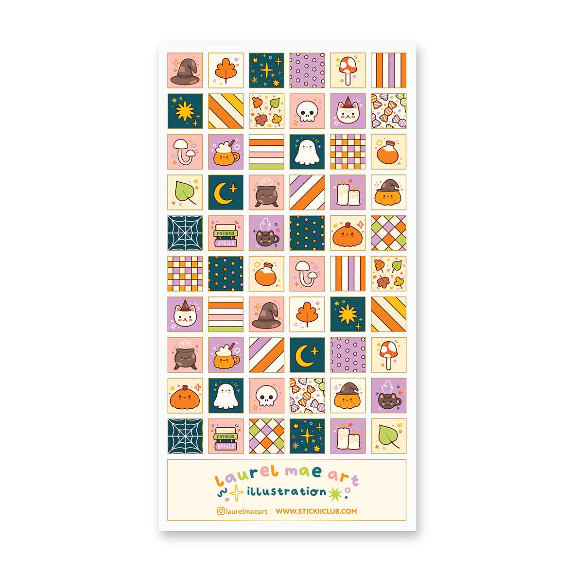 Halloween Patchwork Sticker Sheet by Stickii | Papertail Fox