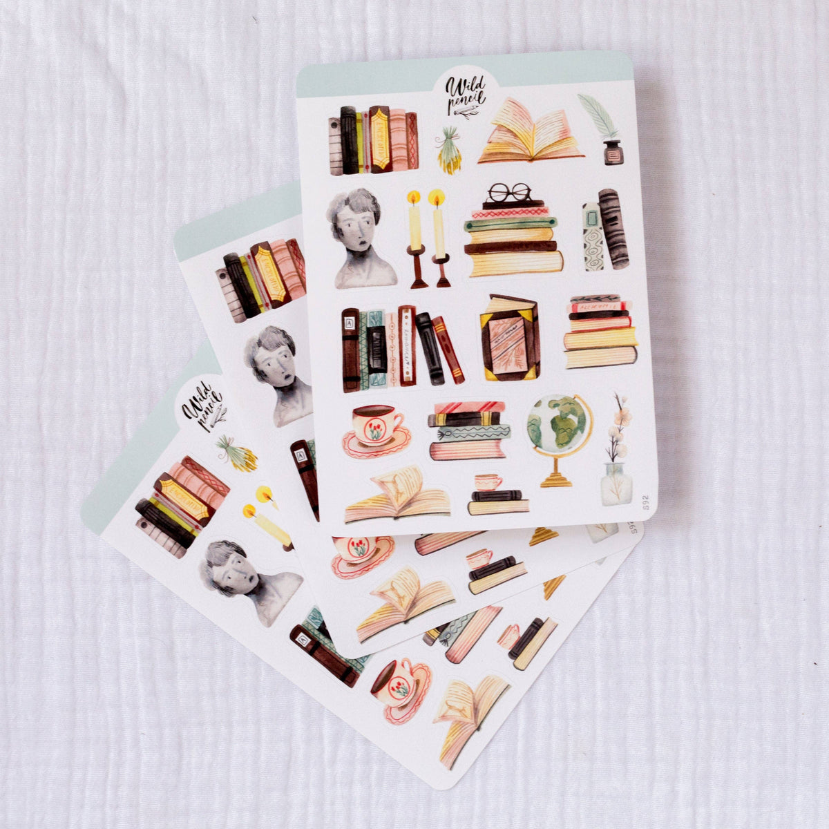 Bookshelf Sticker Sheet | Wild Pencil Studio