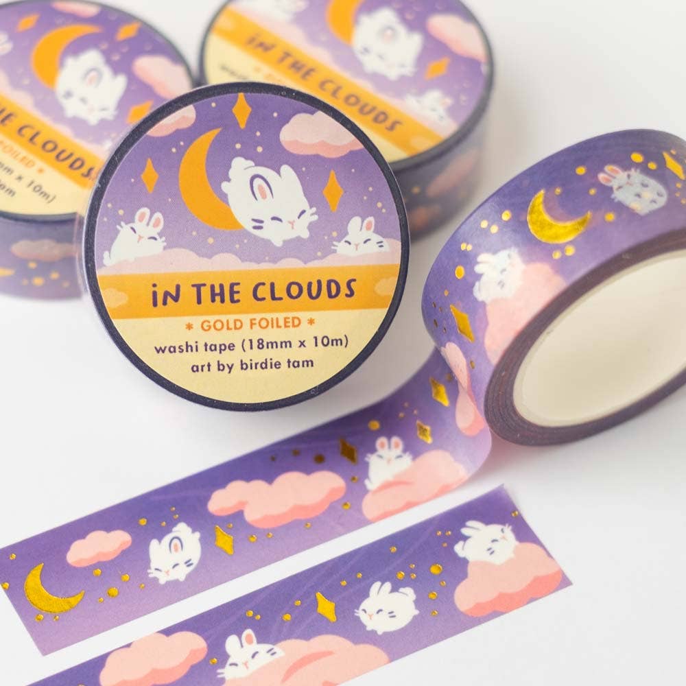 In the Clouds Gold Foil Washi Tape by Birdie Tam | Papertail Fox