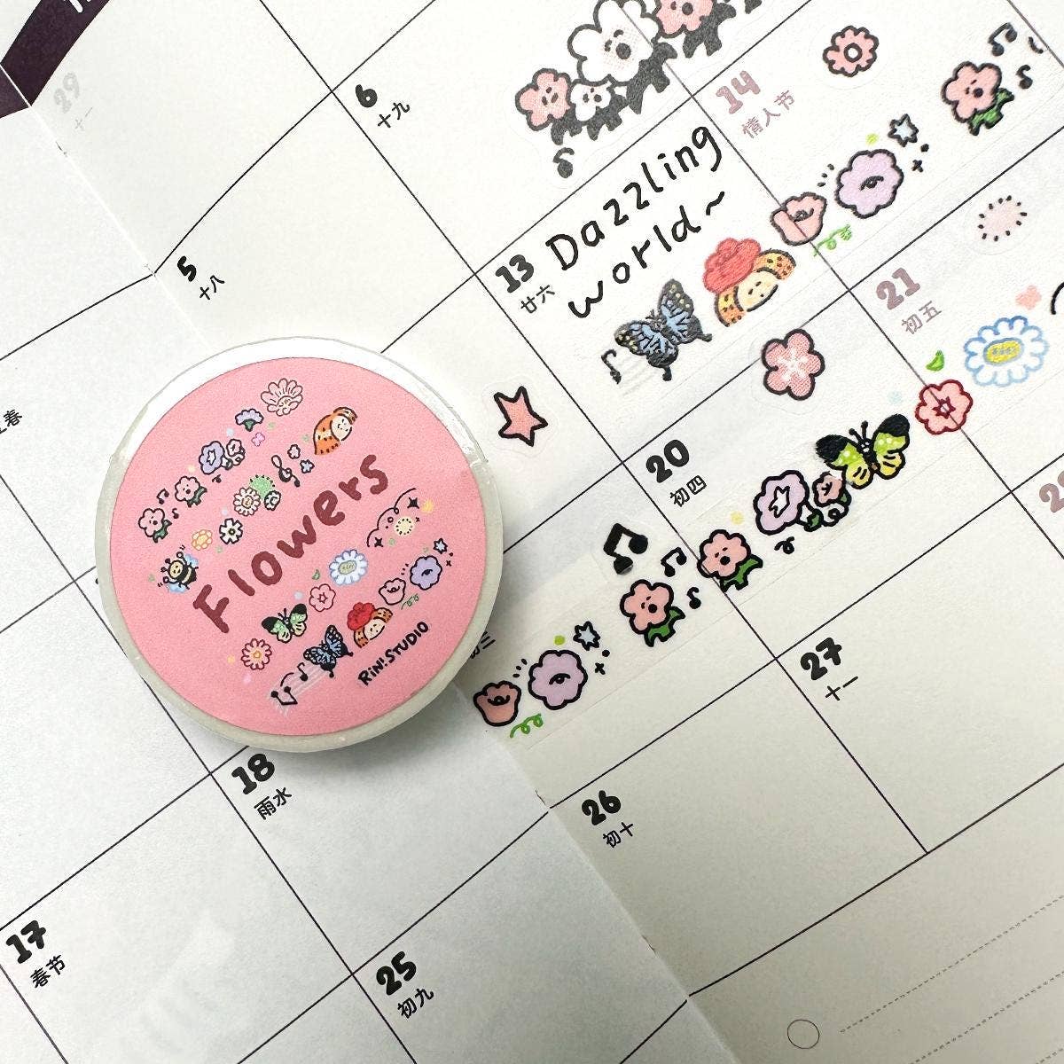 Flower Mini Washi Tape by RiN! Studio | Papertail Fox