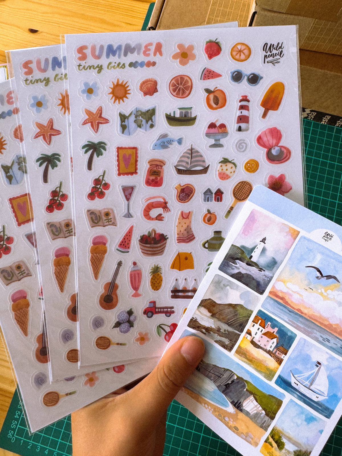 Summer Tiny Bits Vinyl Sticker Sheet | Wild Pencil Studio