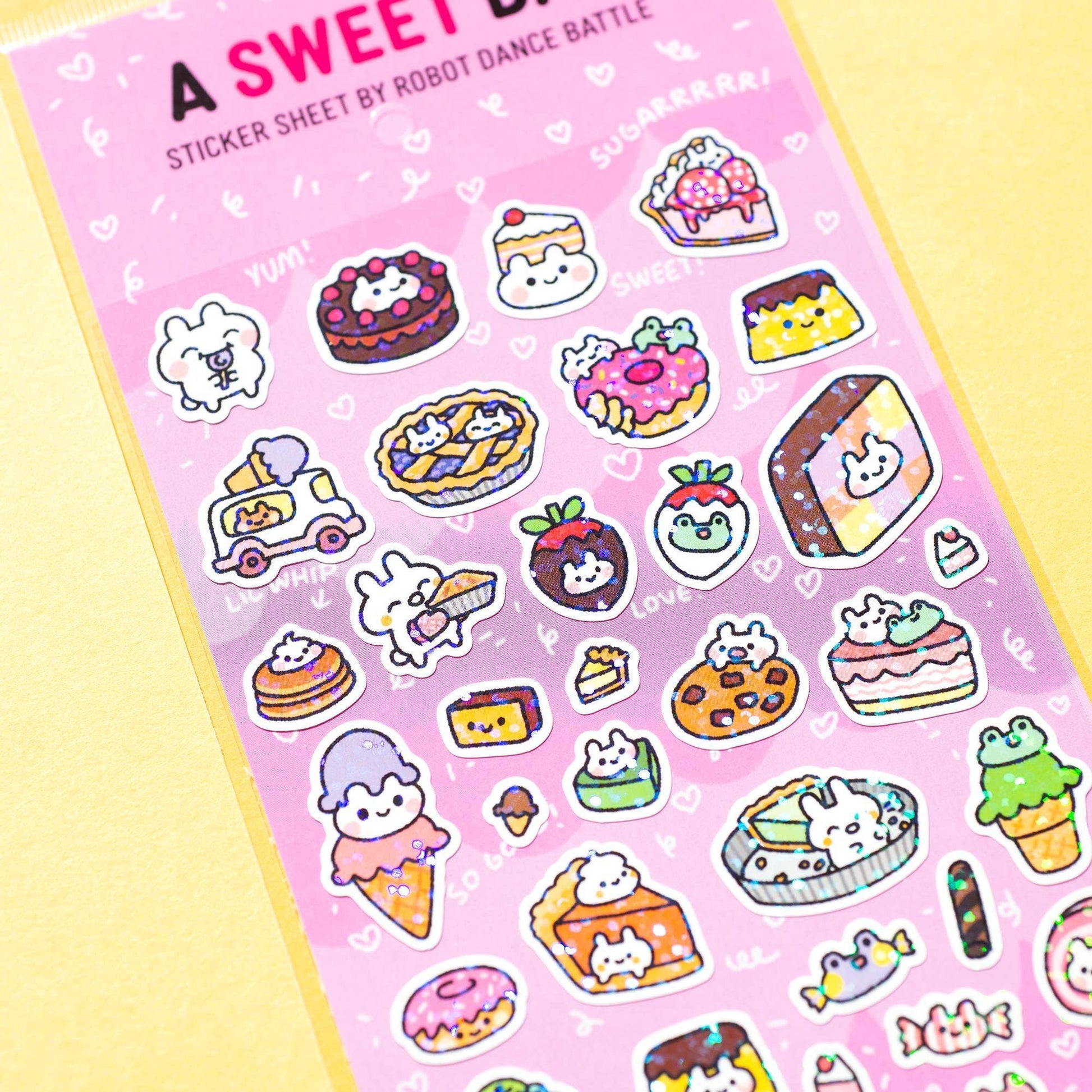 A Sweet Day Glitter Planner Sticker Sheet | Robot Dance Battle - Papertail Fox