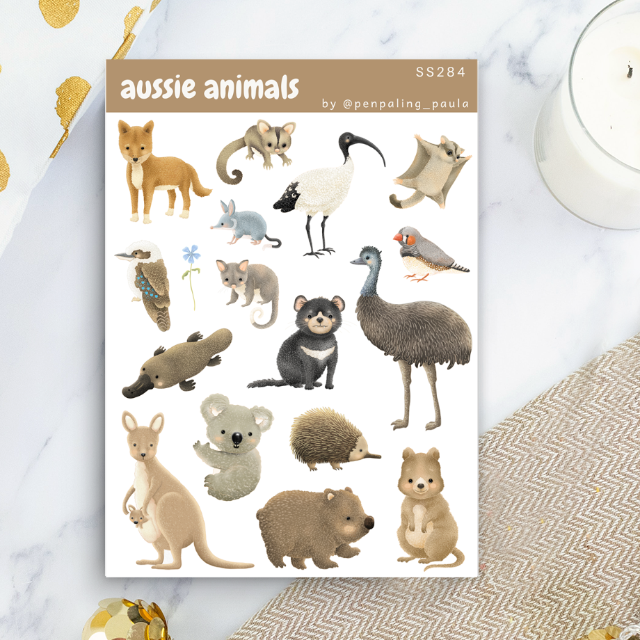 Penpaling Paula: Aussie Animals - Sticker Sheet