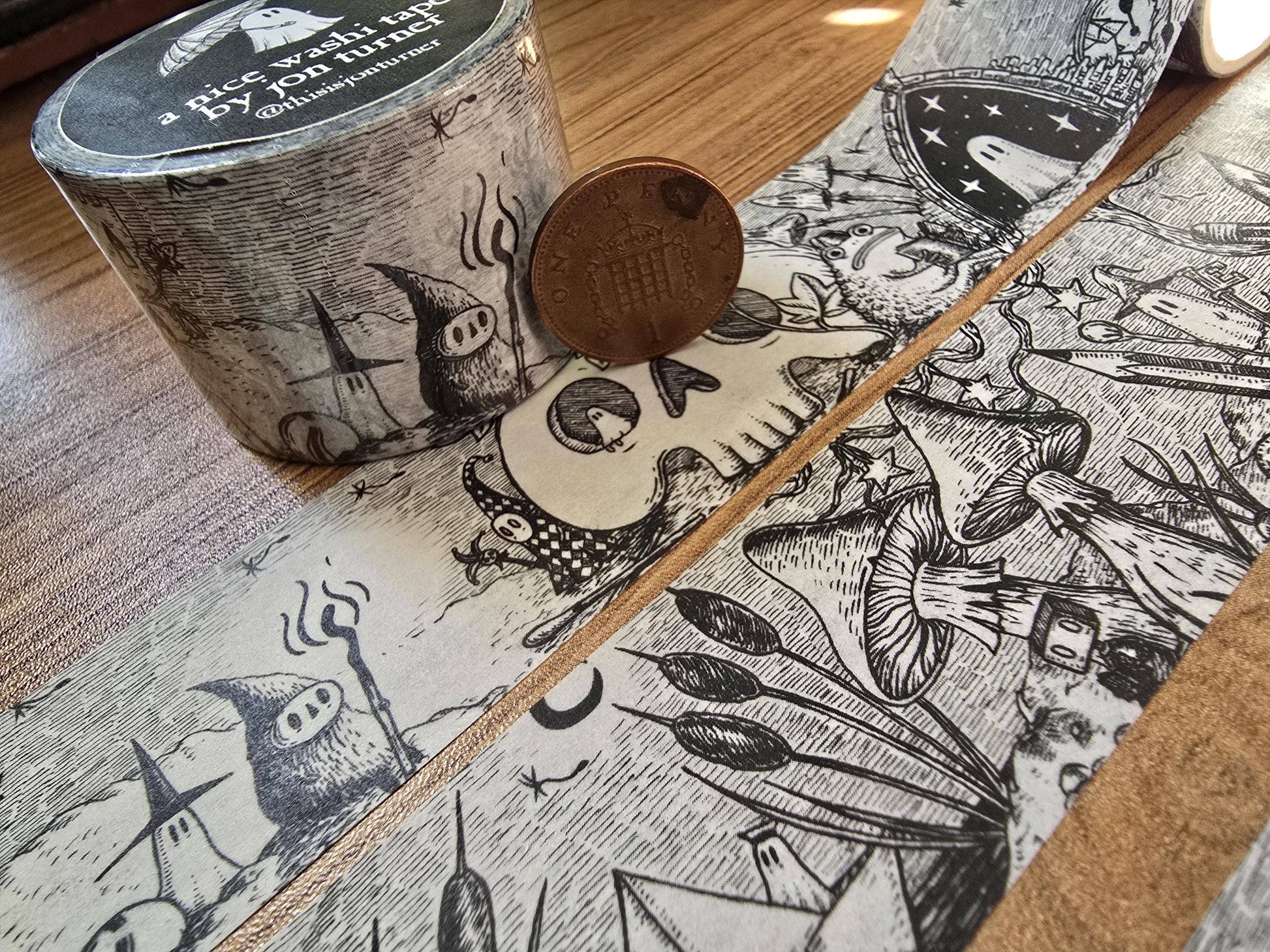 Infinite Oddities Extra Wide Spooky Fantasy Washi Tape by Jon Turner | Papertail Fox
