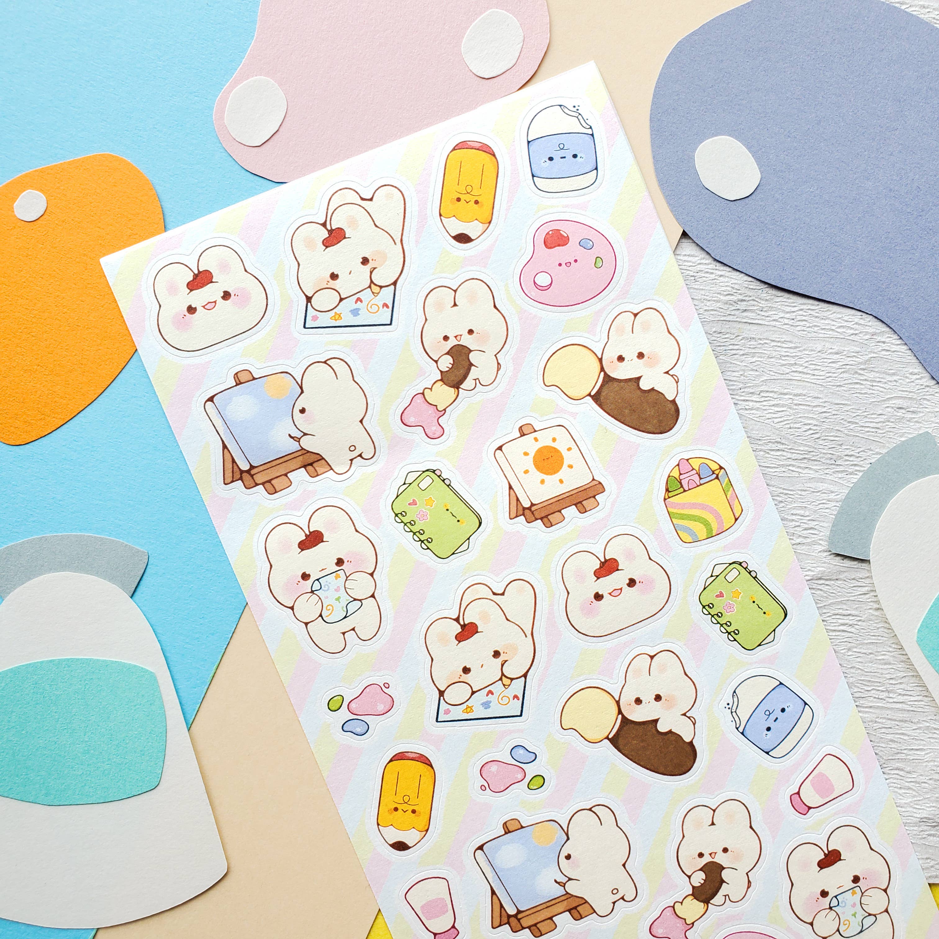 Bunny Art Adventures Sticker Sheet | Stickii