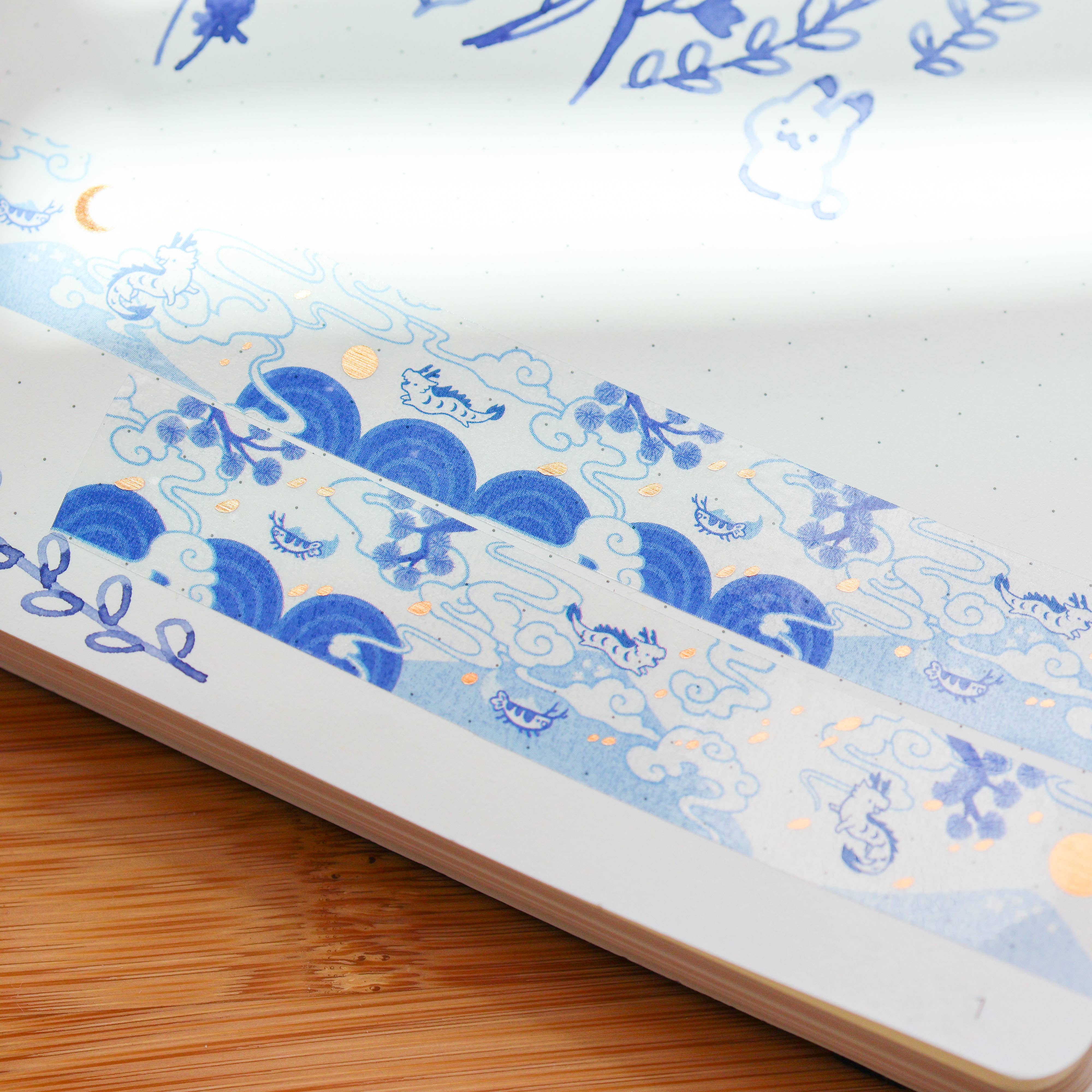 Blue Shragon and Drimpy Foil Clear PET Tape by Thousand Skies | Papertail Fox