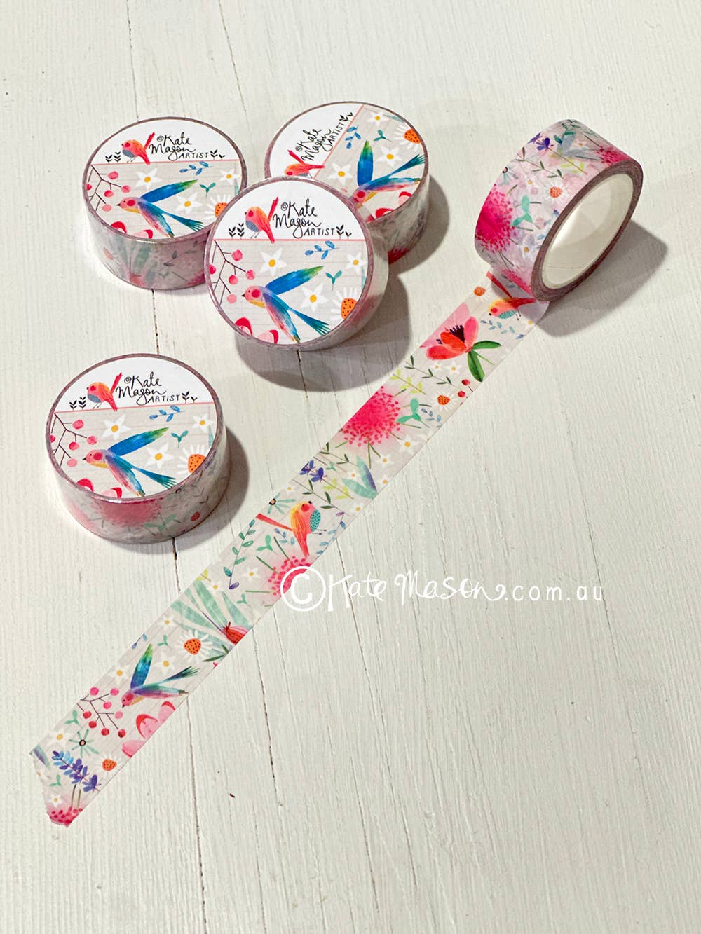 Spring Floral White Washi Tape | Kate Mason Artist