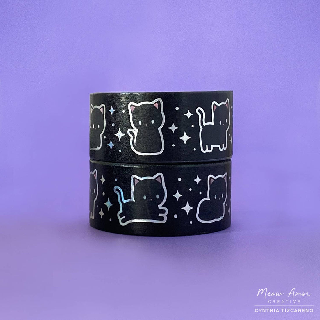 Void Cat Holographic Foil Washi Tape by Meow Amor Creative | Papertail Fox