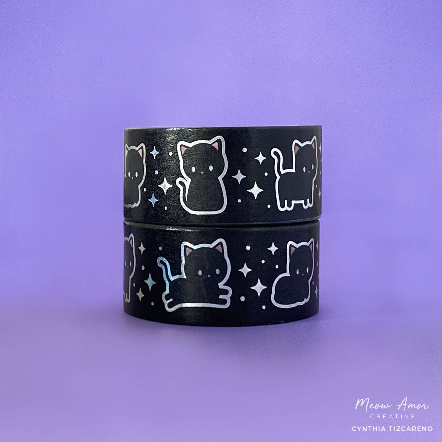 Void Cat Holographic Foil Washi Tape by Meow Amor Creative | Papertail Fox