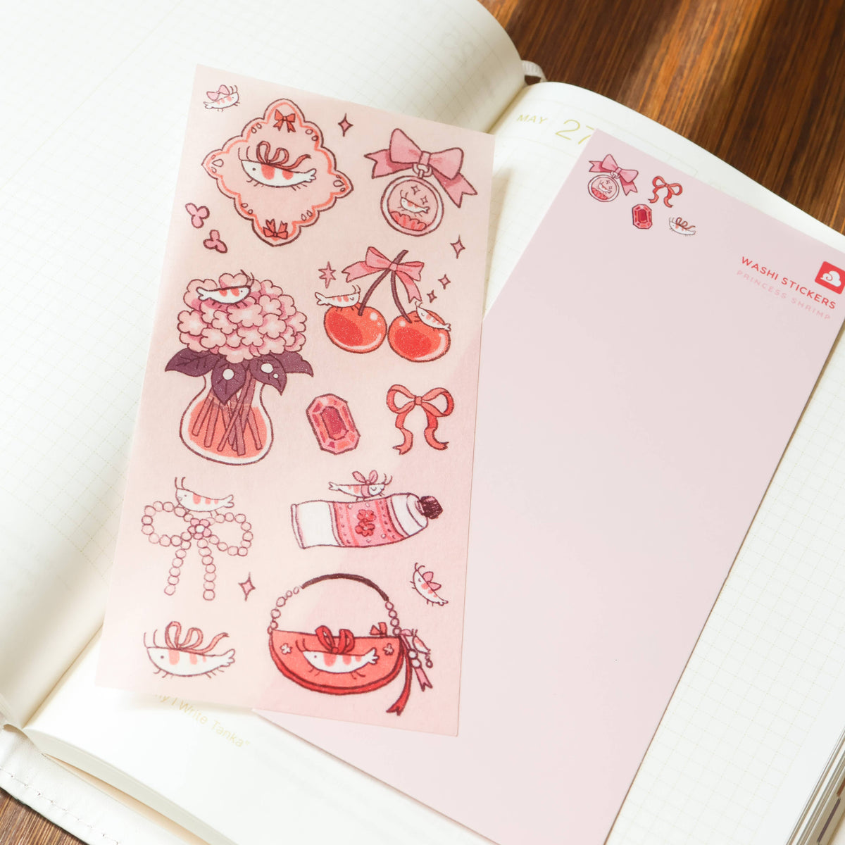 Princess Shrimp Washi Sticker Sheet | Thousand Skies