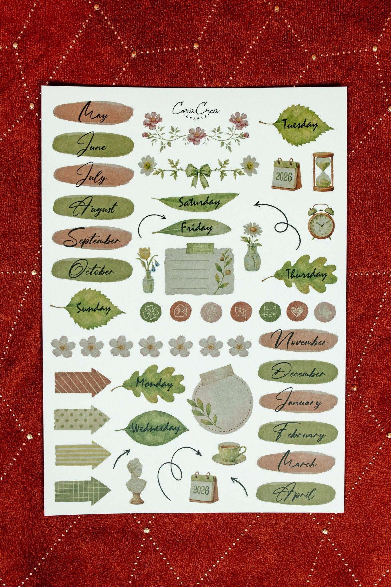 Planner Stickers Sticker Sheet | CoraCreaCrafts