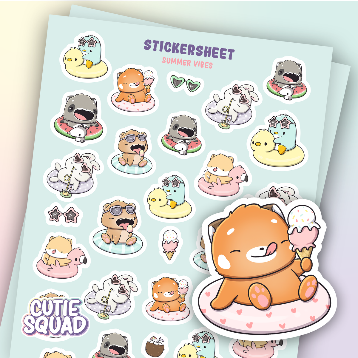 Summer Vibes Sticker Sheet by CutieSquad | Papertail Fox