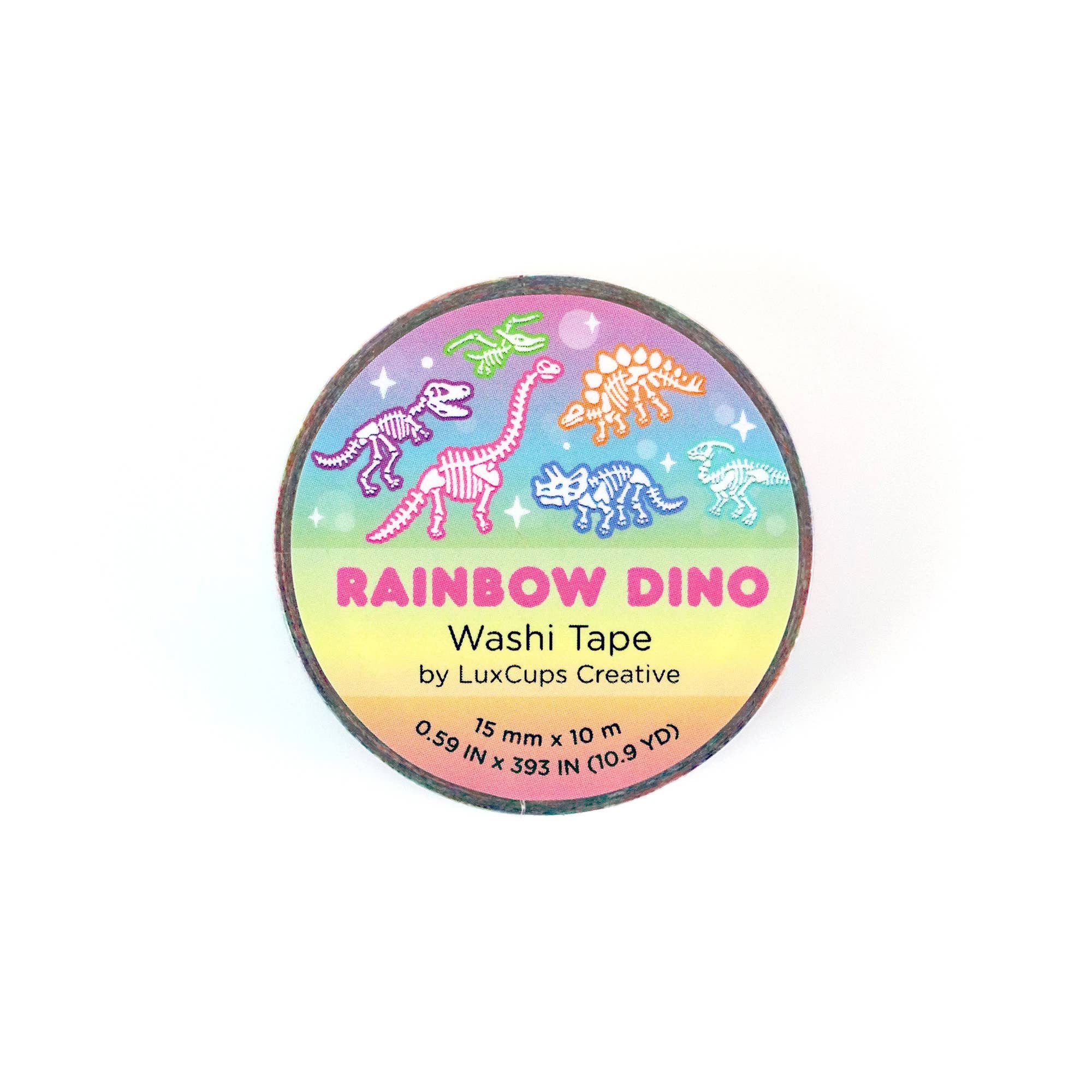 Rainbow Dino Washi Tape by LuxCups Creative | Papertail Fox
