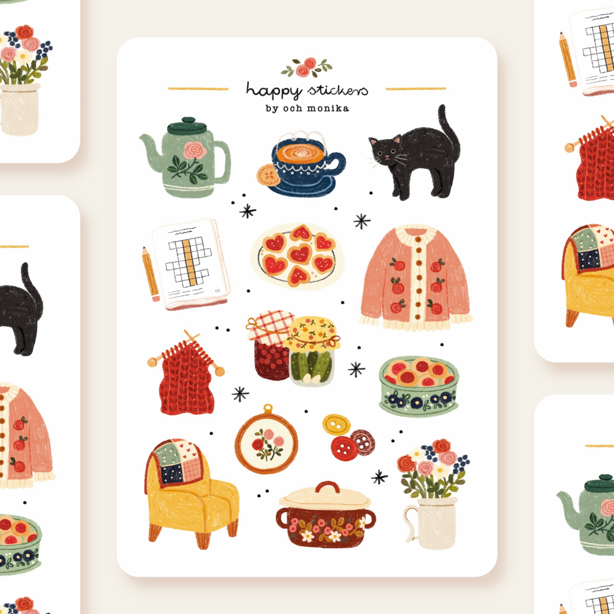 Granny Things Sticker Sheet by Och Monika | Papertail Fox