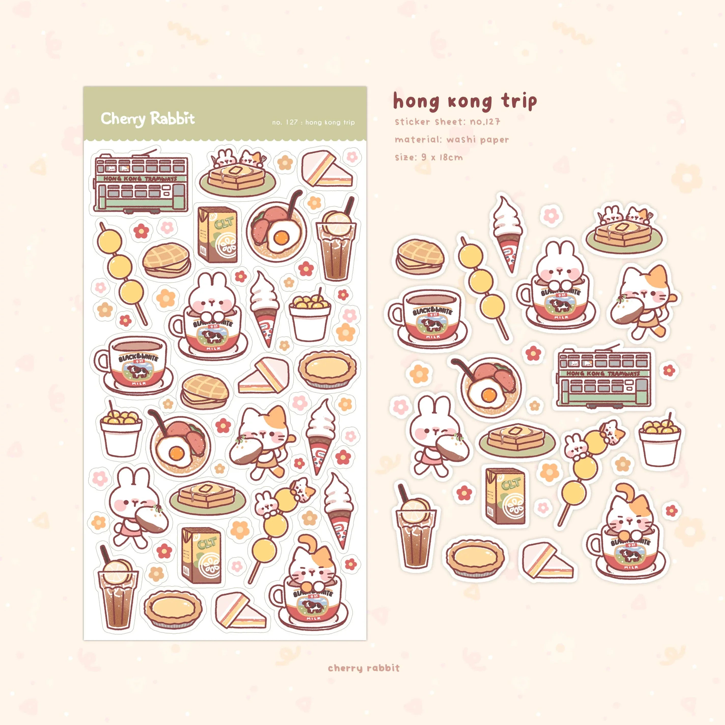 Hong Kong Trip Sticker Sheet no.127 - Papertail Fox