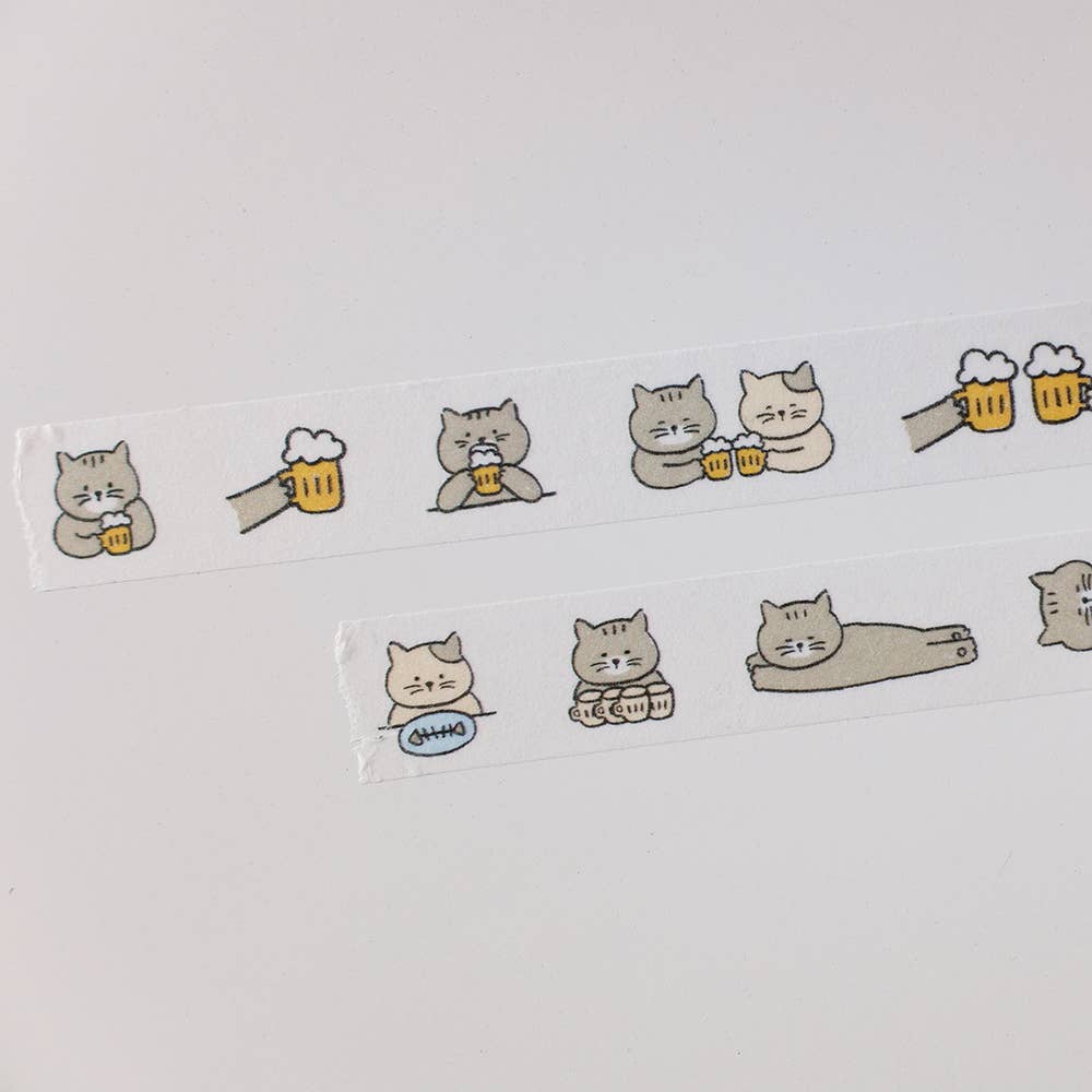 Beer Cat Washi Tape by Suatelier