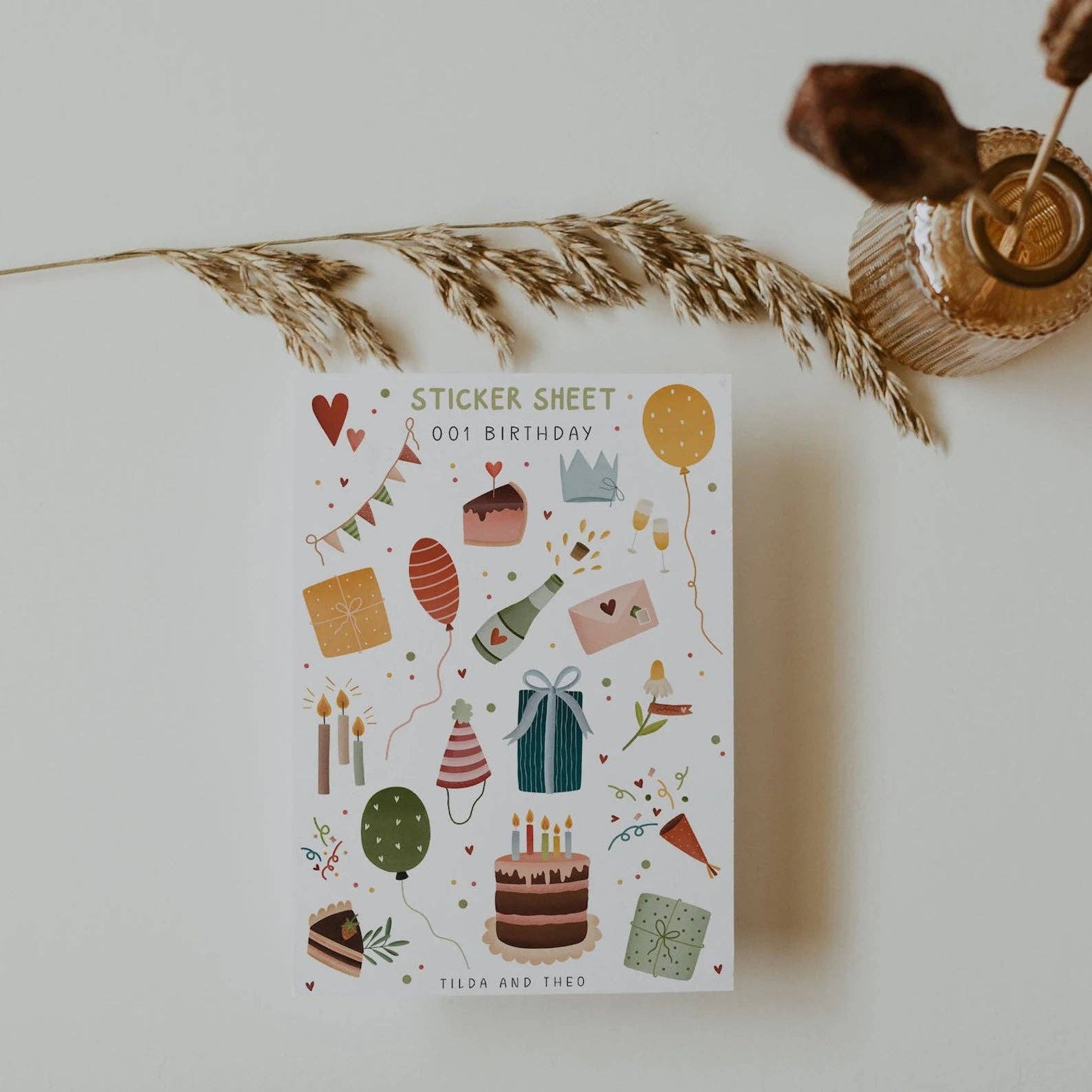 Birthday Sticker Sheet | Tilda & Theo