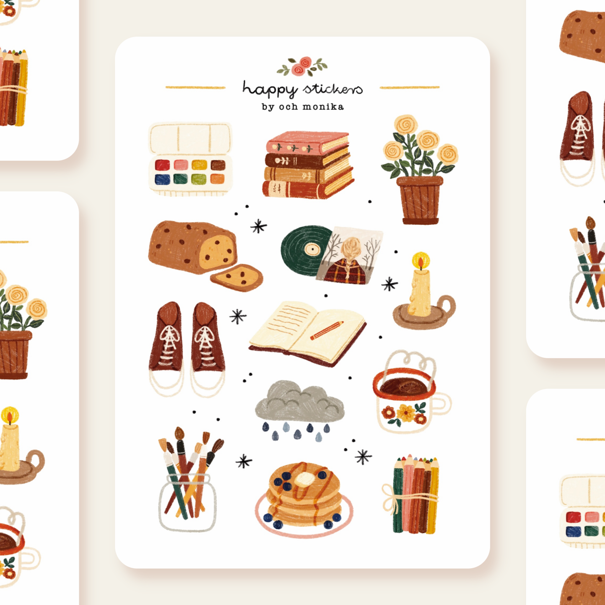 Rainy Morning Sticker Sheet by Och Monika | Papertail Fox