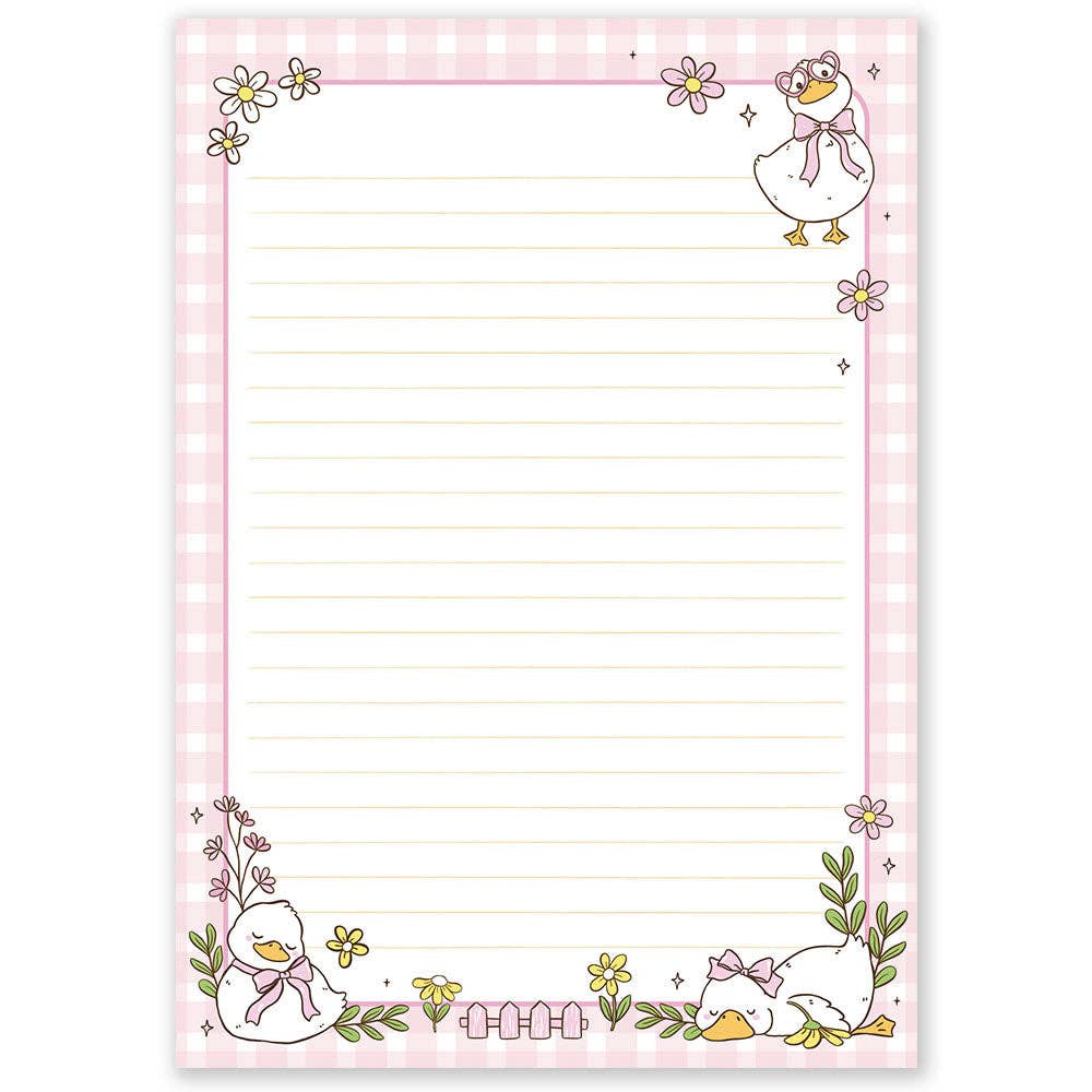 A5 Duckies with Bows Double Sided Notepad