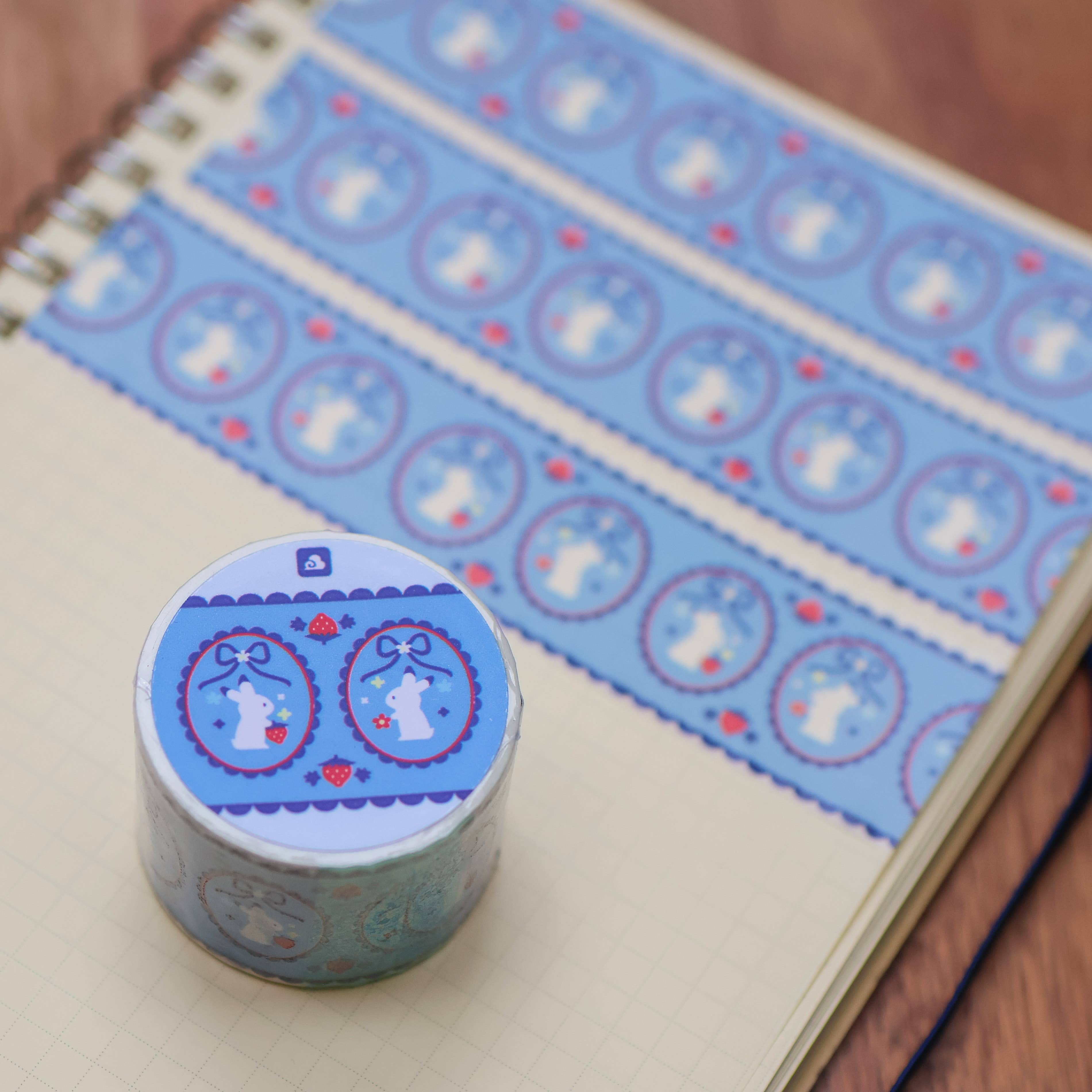 Thousand Skies Sweet Blue Ribbon Washi Tape - 30mm Matte Finish