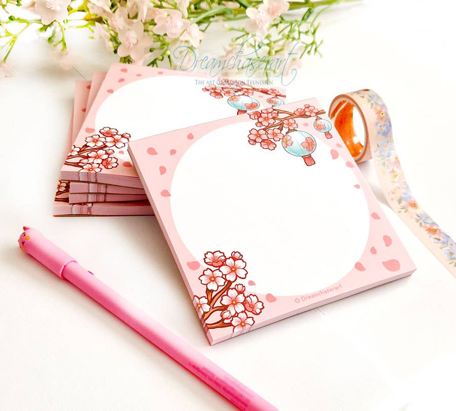 Sakura Tear Away Memo Pad by Dreamchaserart | Papertail Fox