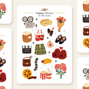 Movie Date Sticker Sheet by Och Monika | Papertail Fox