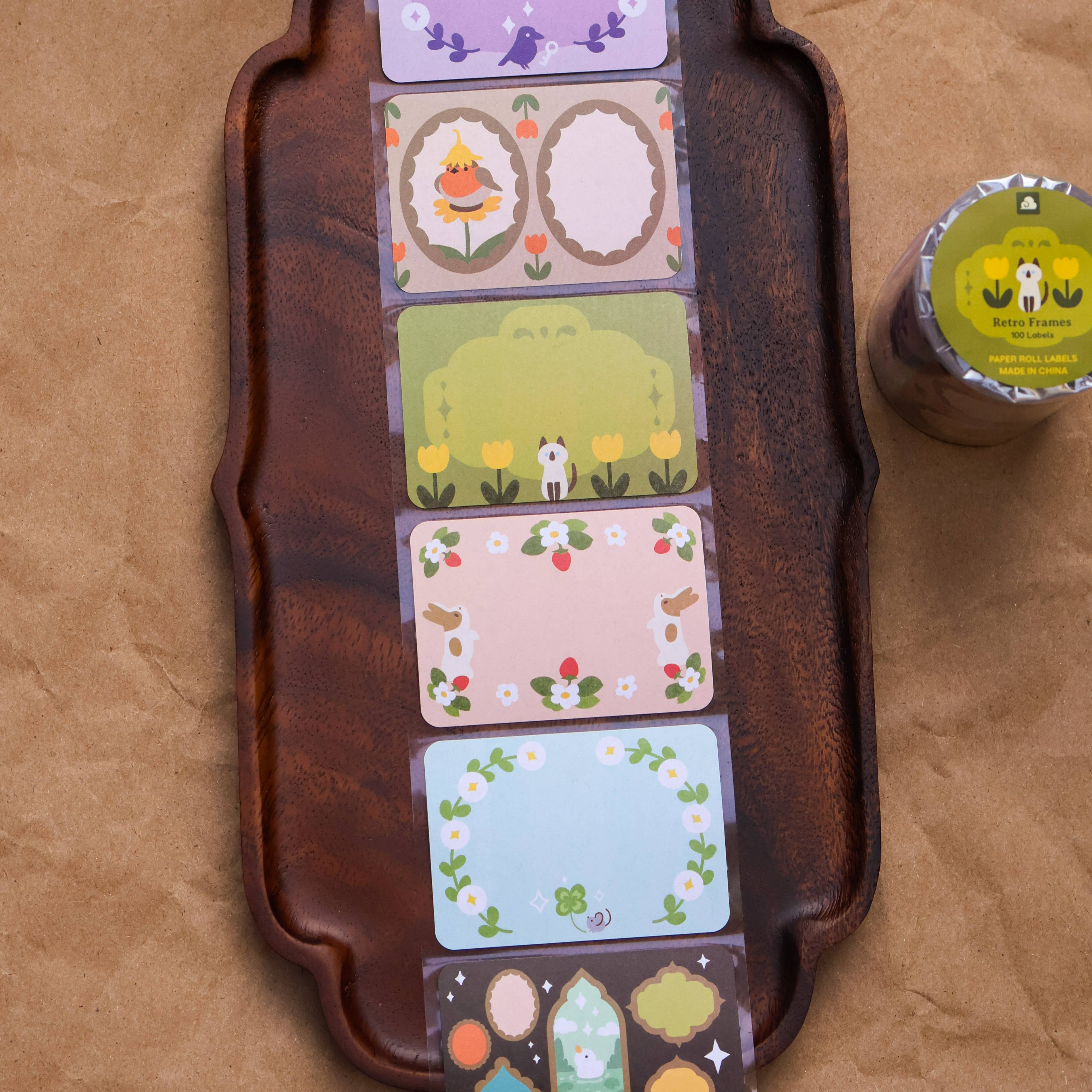 Retro Frames Paper Roll Labels by Thousand Skies | Papertail Fox