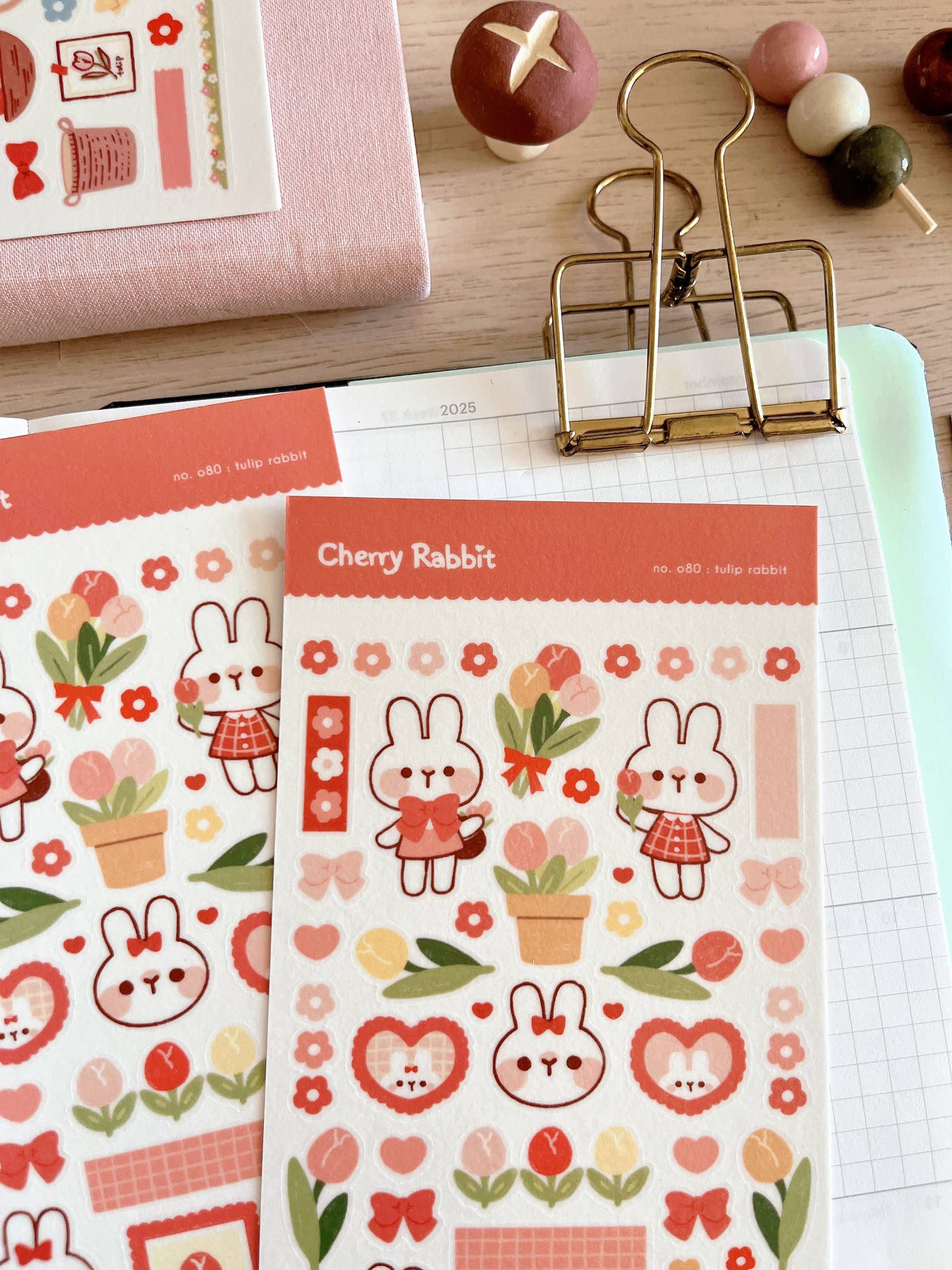 Tulip Rabbit Sticker Sheet no.080
