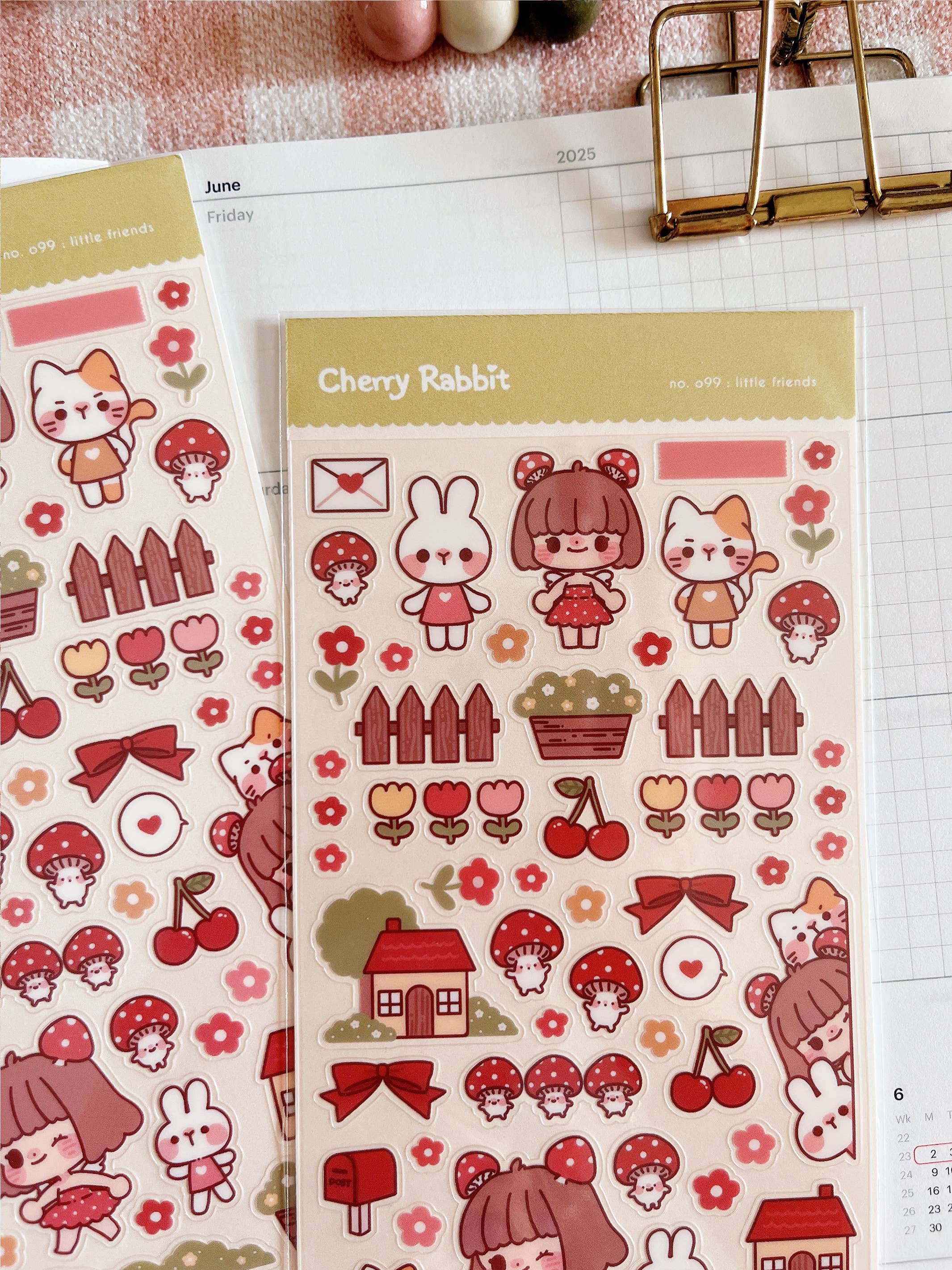 Little Friends Sticker Sheet no.099 by Cherry Rabbit | Papertail Fox
