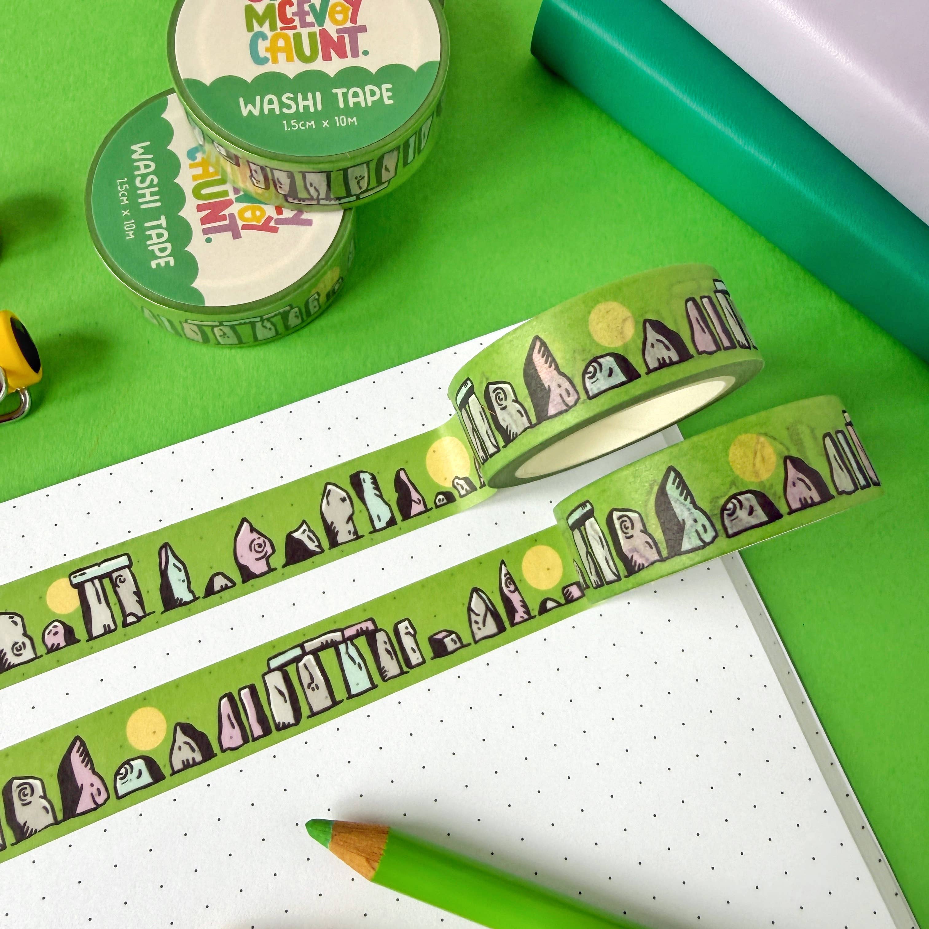 Stone Circle washi tape by Stacey McEvoy Caunt | stone circle and megalith pattern | Papertail Fox