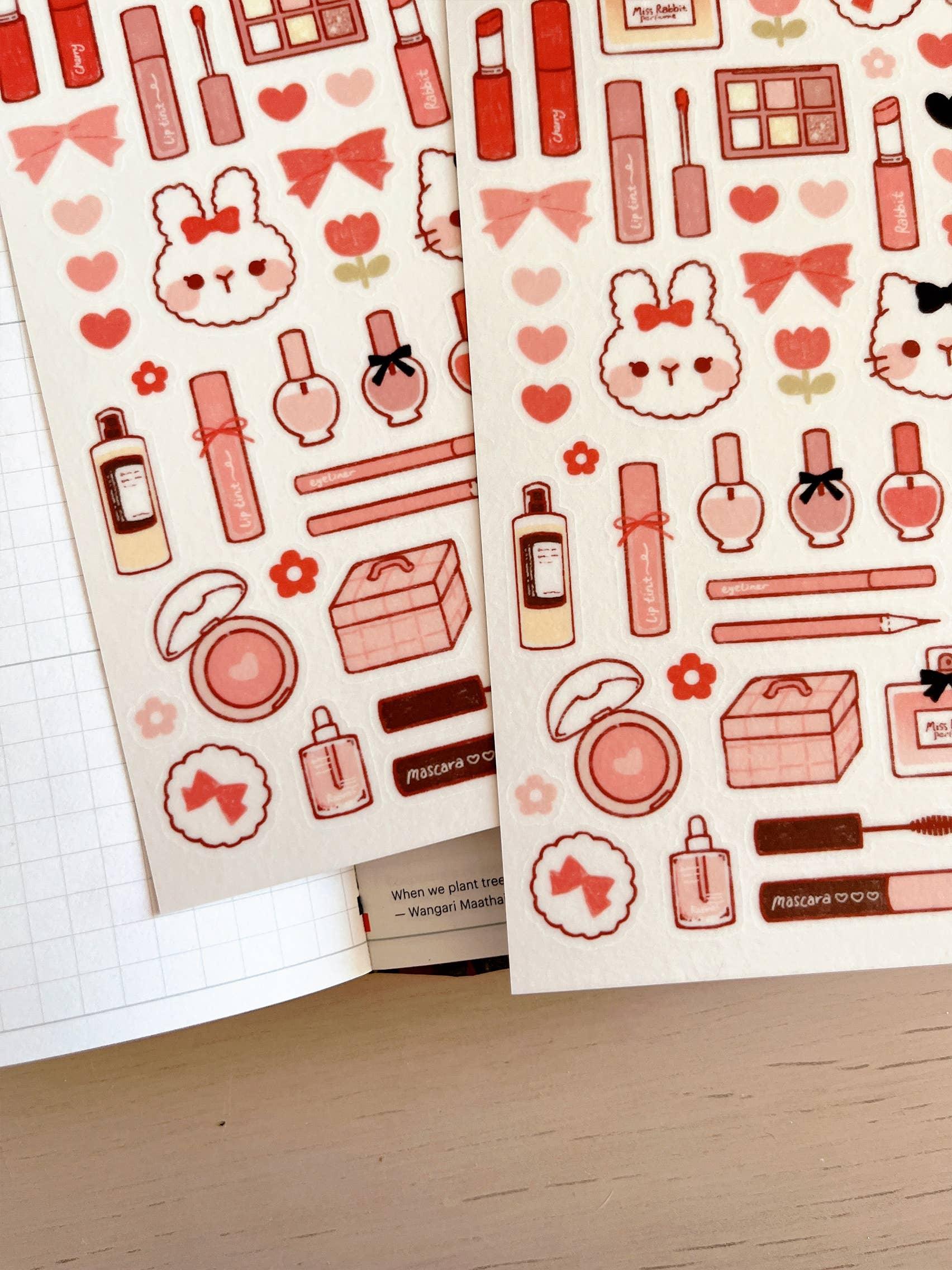 Miss Rabbit Makeup Sticker Sheet no.079 - Papertail Fox