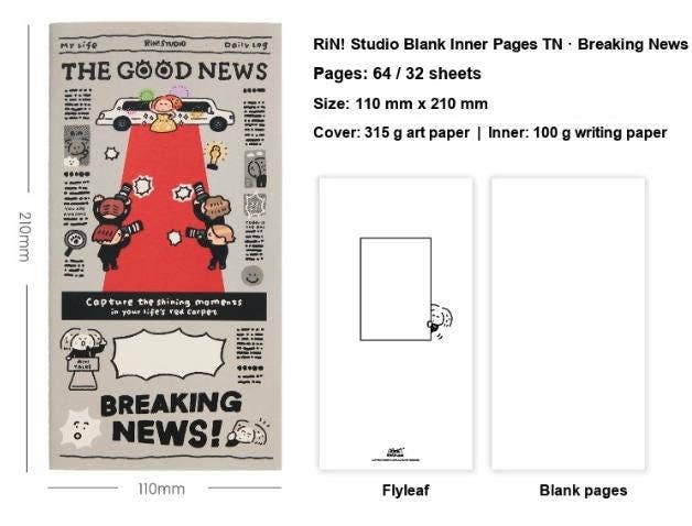 Dazzling World Traveler's Notebook Insert | RiN! Studio