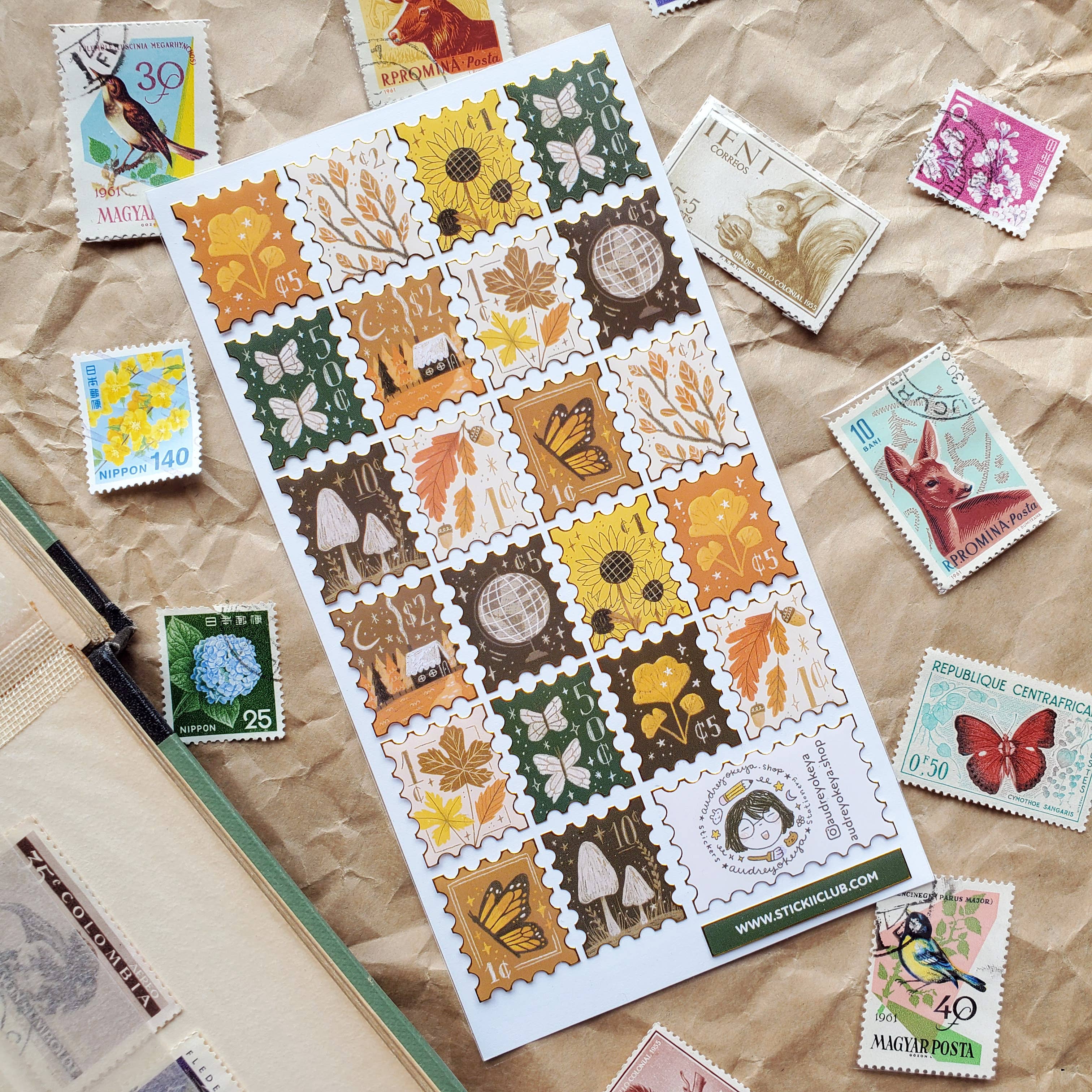 Welcome Fall Stamps Sticker Sheet | Stickii