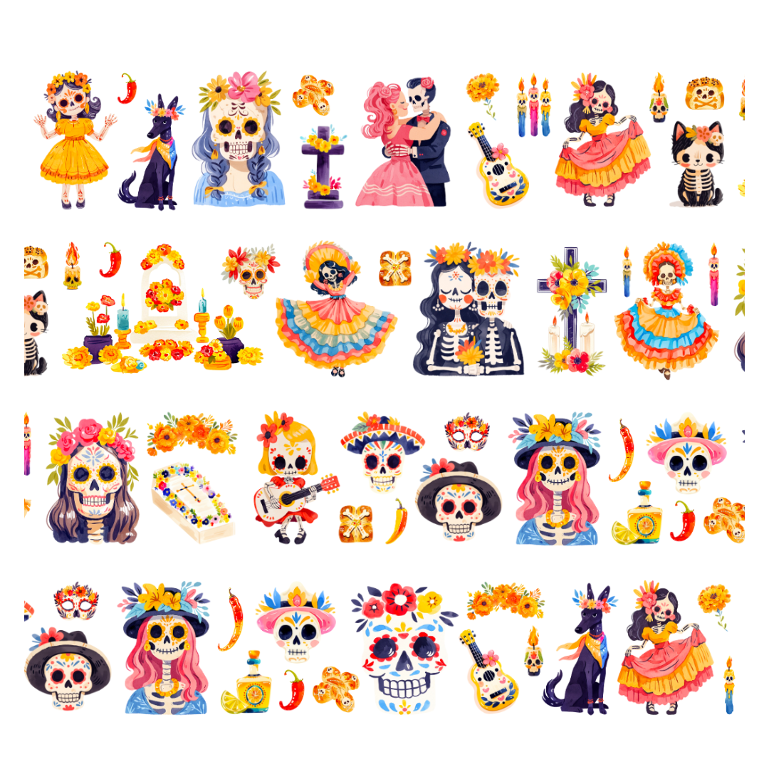 Dia de Muertos Pre-Cut PET Tape | Penpaling Paula