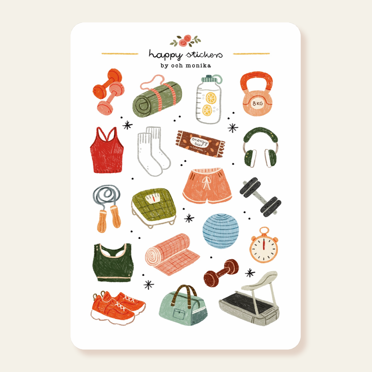 Fitness Sticker Sheet | Och Monika