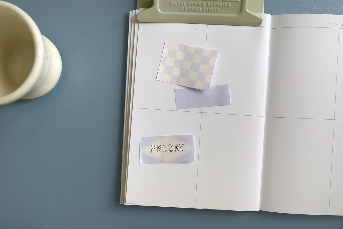 Periwinkle Checker 3 Pad Sticky Memo Set | Suatelier