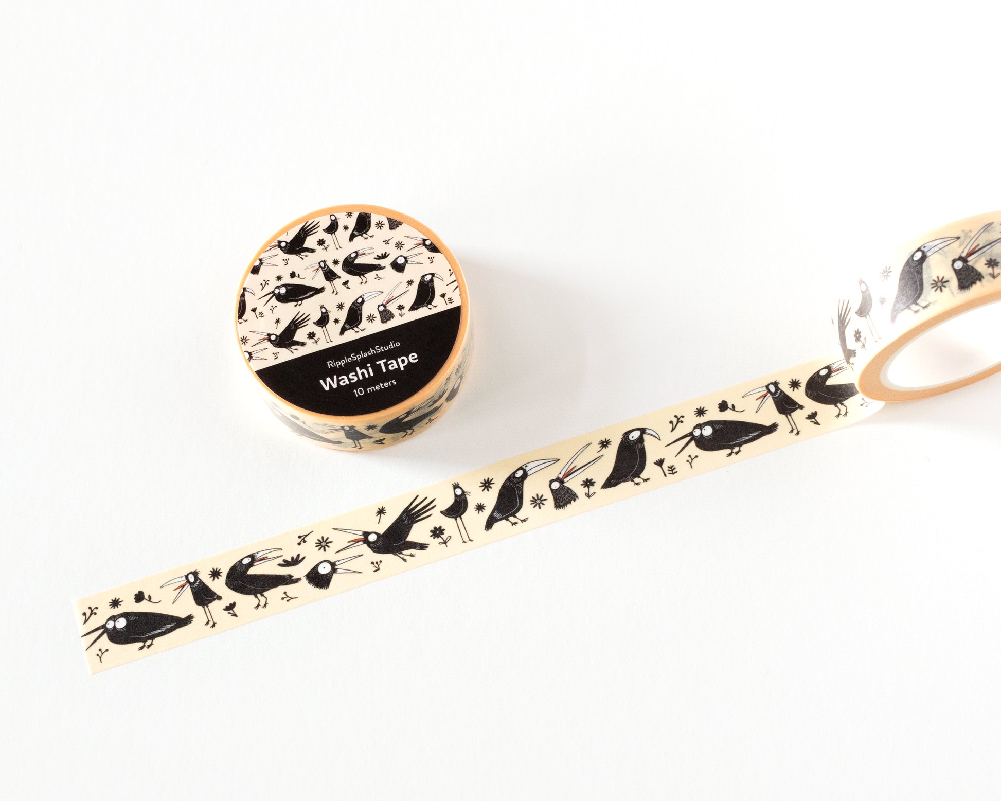 Crow Pattern Washi Tape by RippleSplash Studio | Papertail Fox