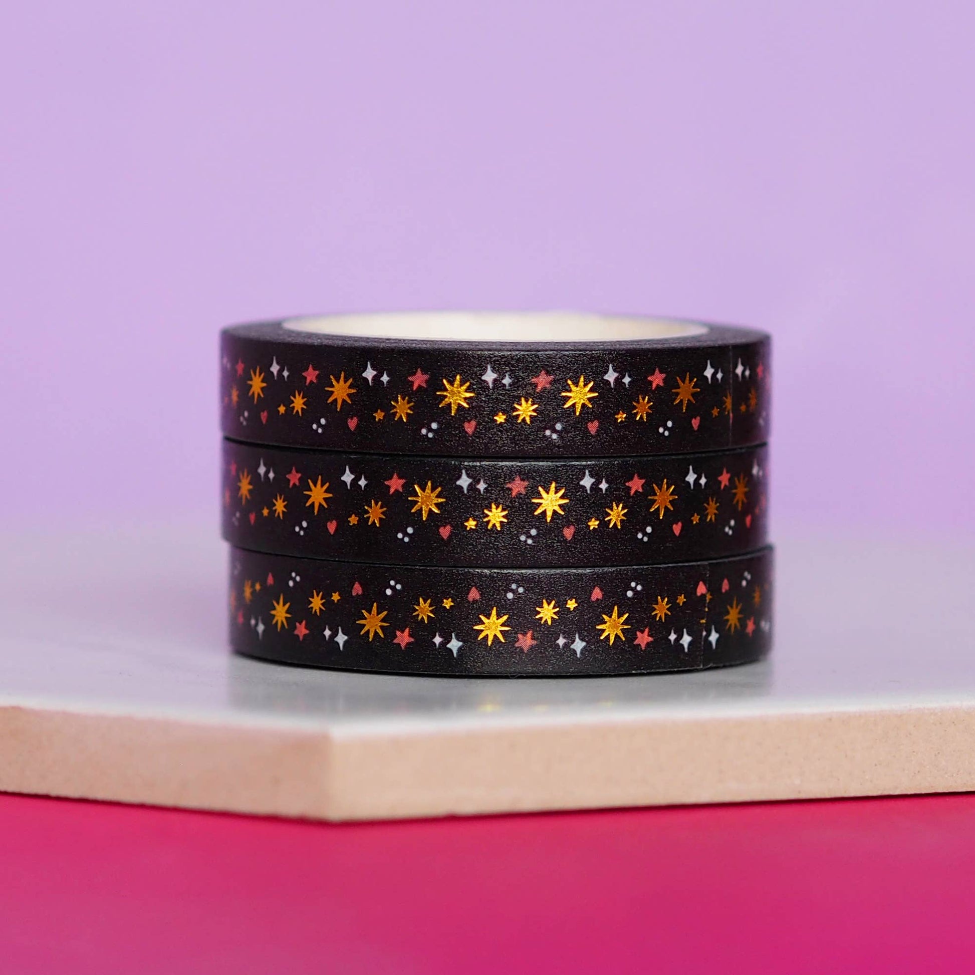 Black Stars Gold Foil Washi Tape by Nutmeg and Arlo | Papertail Fox