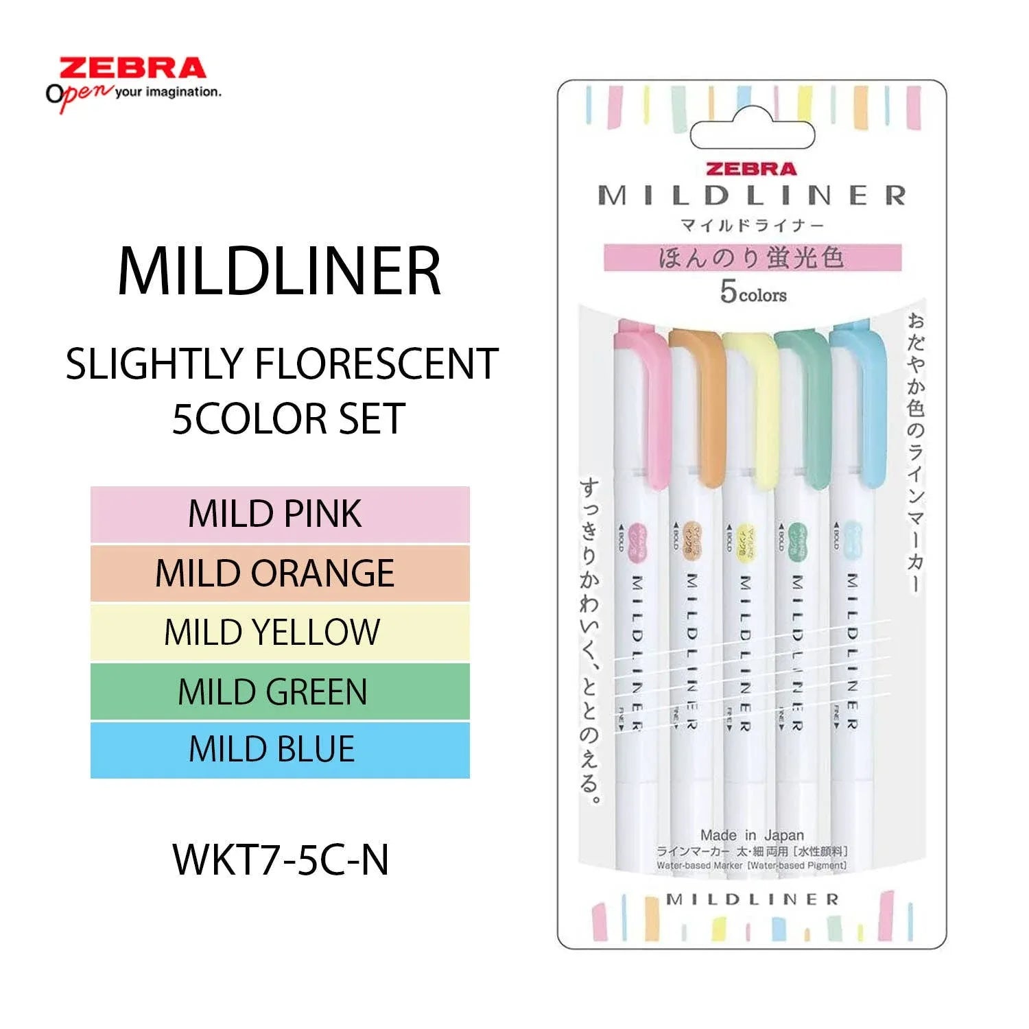 Zebra Mildliner Highlighter 5 Color Set - Papertail Fox