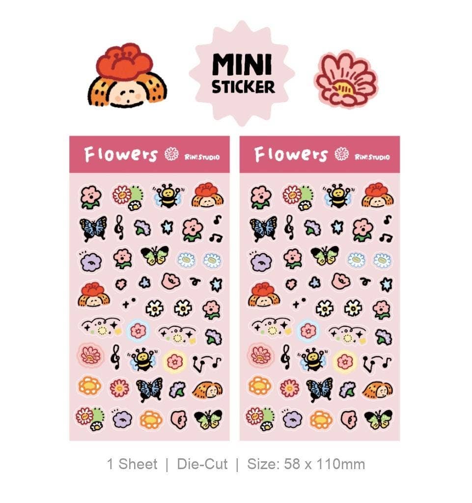 Flower Mini Sticker Sheet by RiN! Studio | Papertail Fox