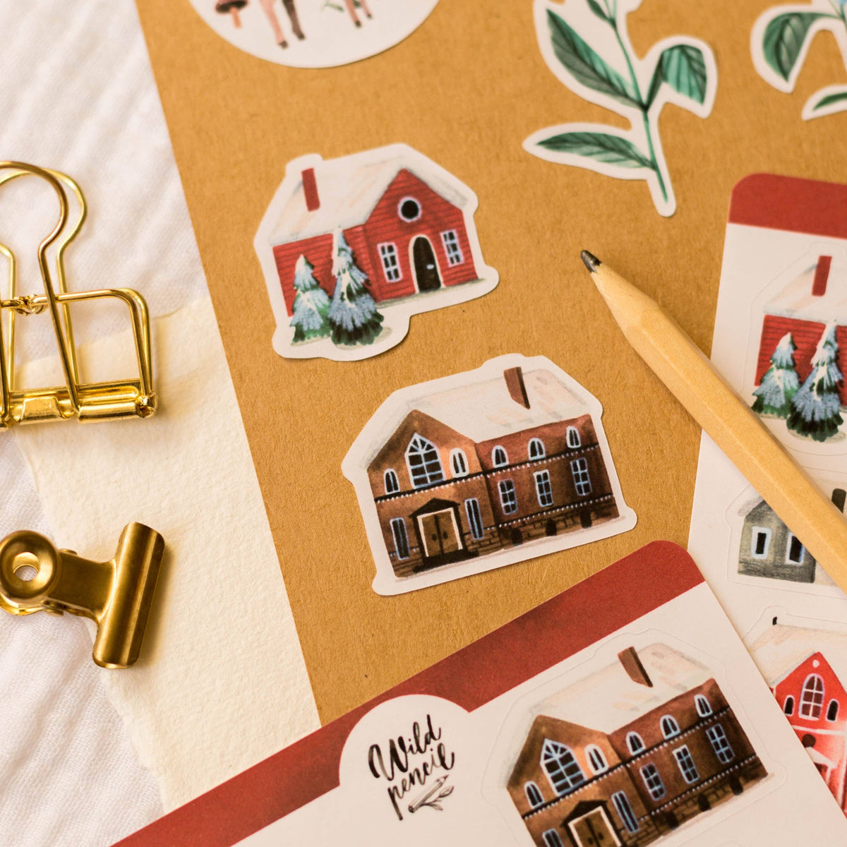 Winter Town Sticker Sheet | Wild Pencil Studio