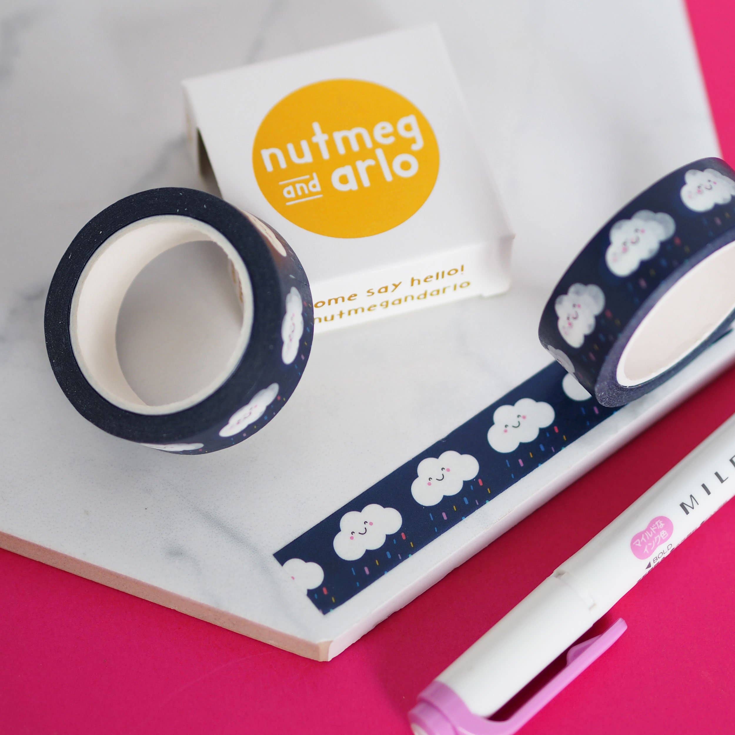 Rainy Clouds Washi Tape | Nutmeg and Arlo