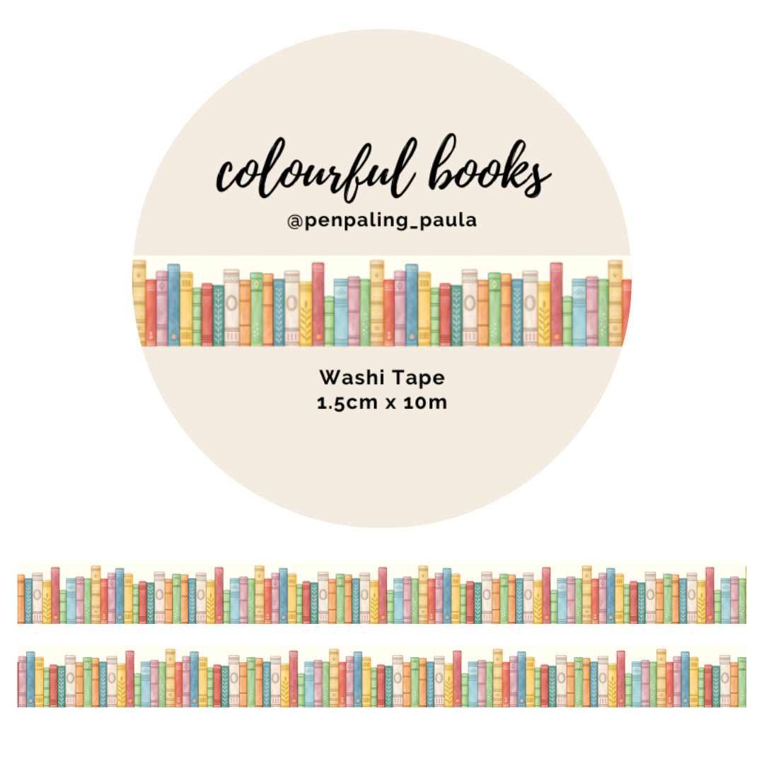 Colourful Books Washi Tape | Penpaling Paula