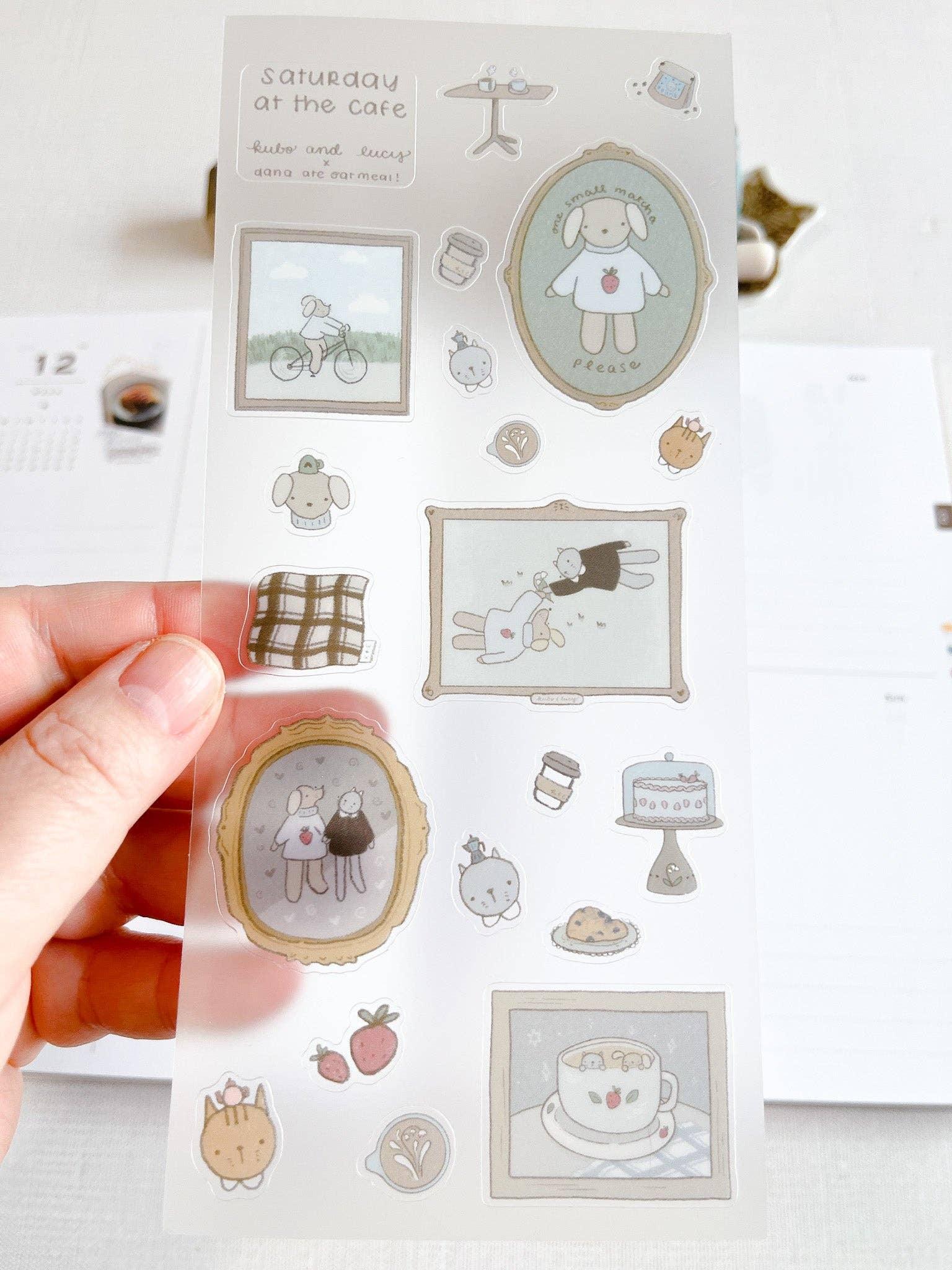 Kuboandlucy x Dana Ate Oatmeal Saturday at the Cafe Sticker Sheet | Kubo and Lucy - Papertail Fox