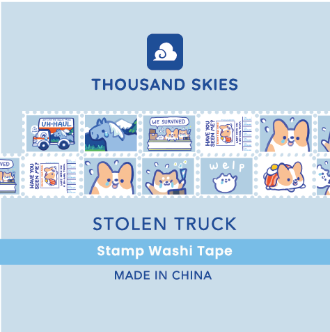 Thousand Skies Stolen Truck Stamp Washi Tape - 25mm