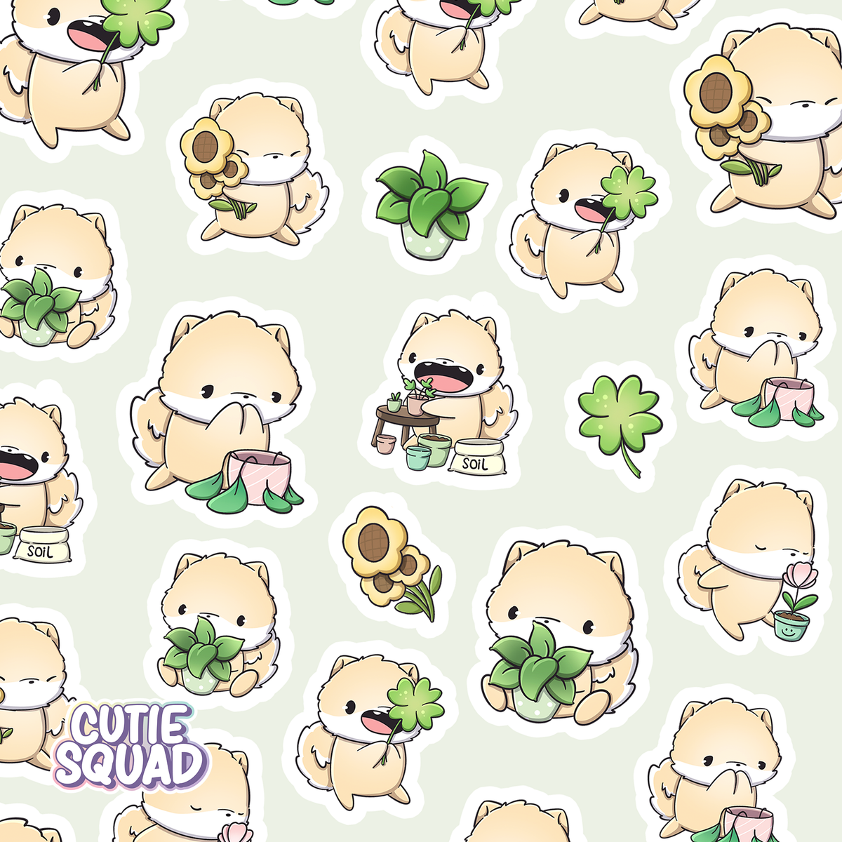 Shibas vs. Plants Sticker Sheet | CutieSquad
